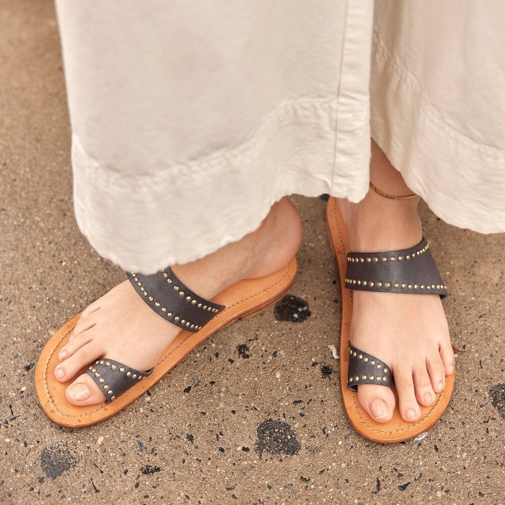 Free People Amelie Tiny Stud Sandals- Black- New in Box